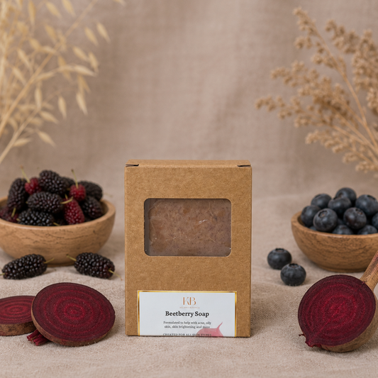 Handmade BeetBerry Soap bar infused with beetroot, mulberry, blueberry and goat’s milk,